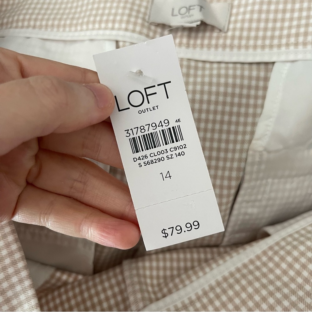 NWT LOFT Outlet Gingham Trousers - Picture 10 of 10